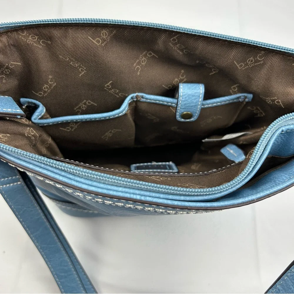 BOC Born Concept Crossbody Shoulder Purse Faux Leather Blue Denim Color - Picture 6 of 13